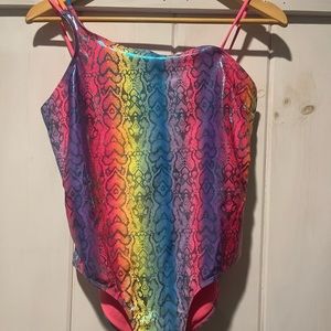 Wonder nation swim girls xxl 18 metallic-multi